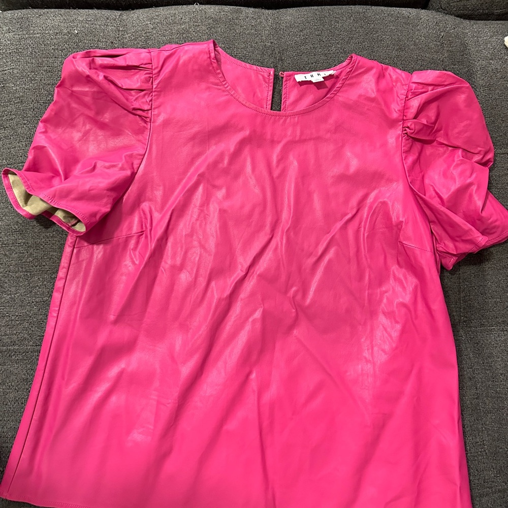 THML Fuchsia Puff Sleeve Blouse